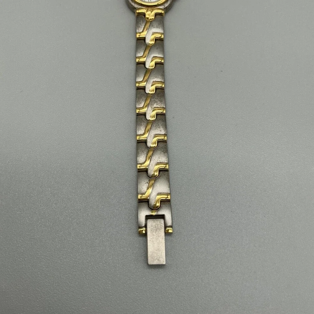 Caravelle By Bulova Womens Watch 19mm White Dial Two Tone New Battery 7.25